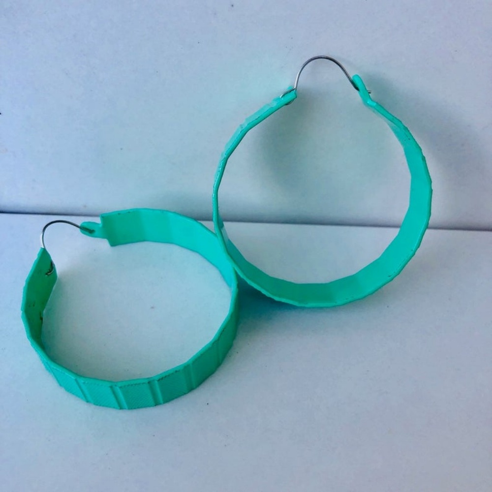 Vintage Mint Deco Hoops